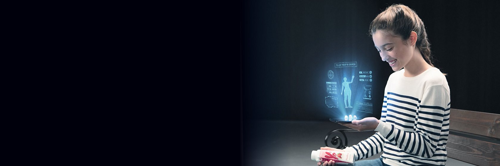 Digital girl banner holograph