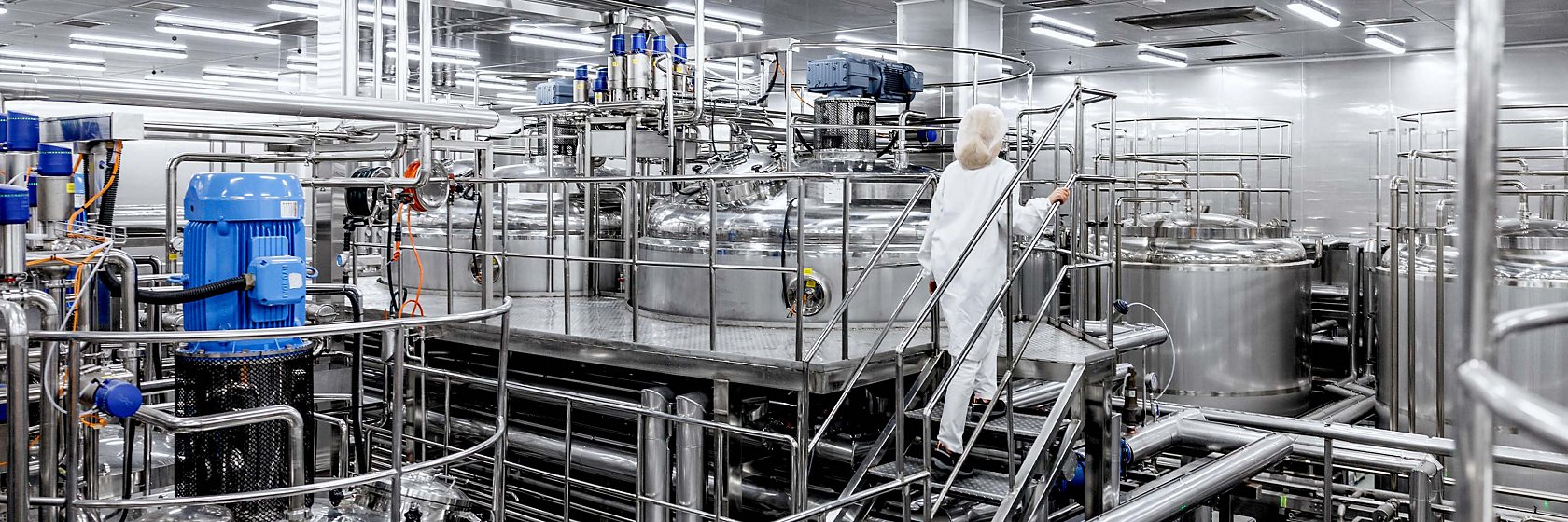 Operator at processing production plant